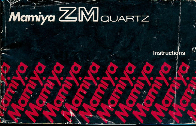 Mamiya ZM Quartz manual cover