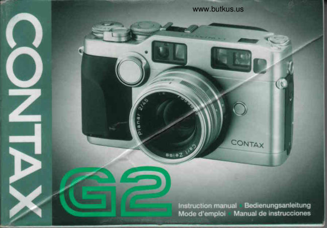 Contax G2 manual cover