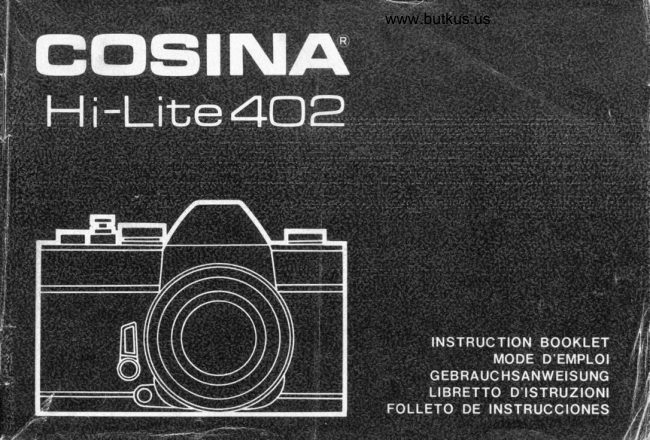 Cosina Hi Lite 402 manual cover