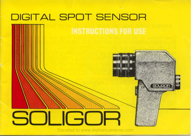 SOLIGOR Digital Spot Meter manual cover