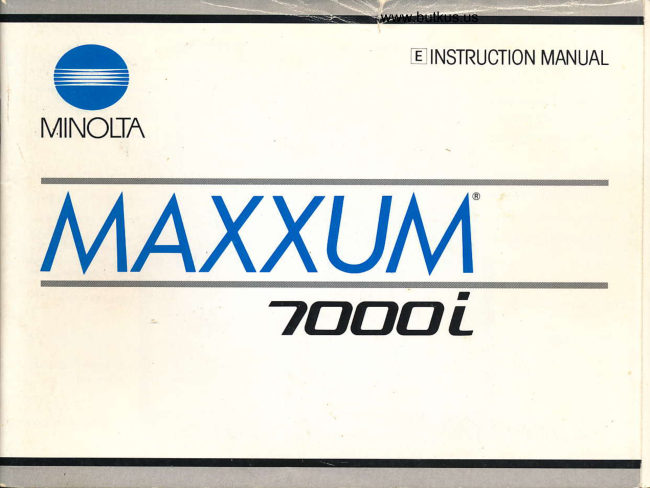 Minolta Maxxum 7000i manual cover