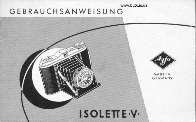 Agfa Isolette V Gebruiksaanwijzing manual cover