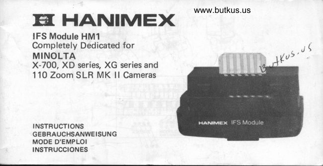 Hanimex IFS Module HM 1 manual cover