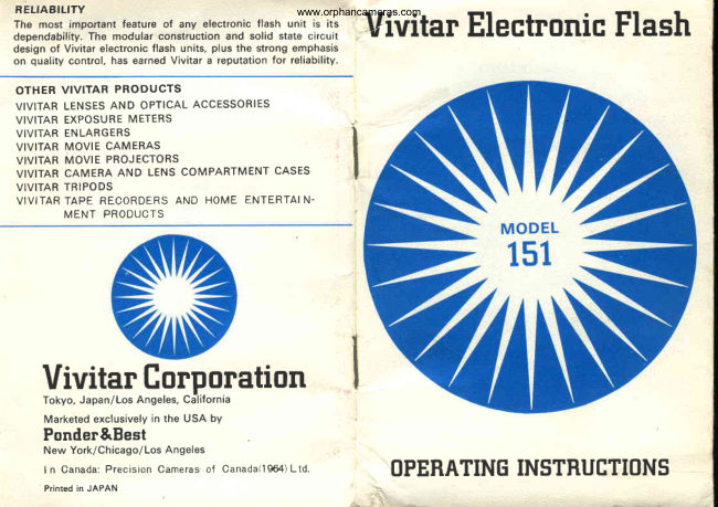 Vivitar 151 manual cover