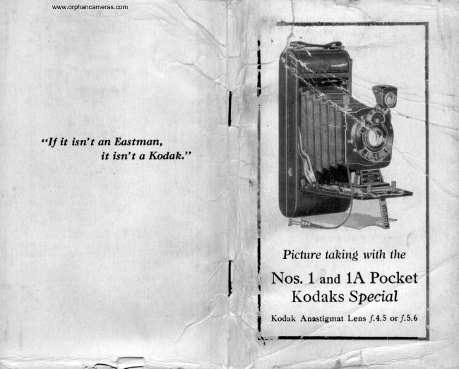 Kodak Pocket Series II No. 1 and 1A manual cover