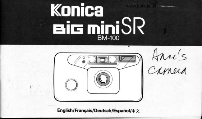 Konica Big Mini Sr Bm 100 manual cover
