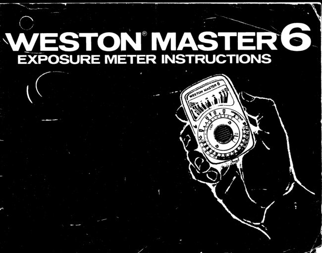 Weston Master 6 light meter manual cover