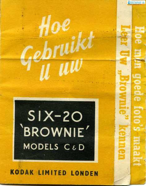 Kodak Six-20 Brownie model C & D manual cover