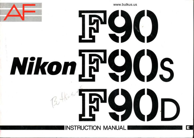 Nikon F90 / 90S /90D manual cover