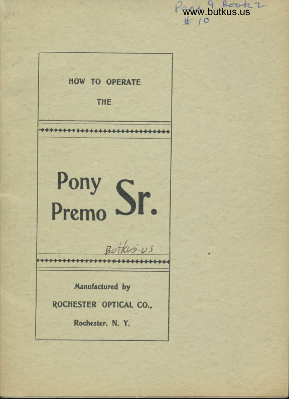 Kodak Pony Premo Sr manual cover