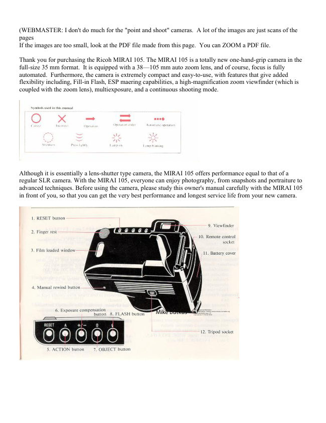 Ricoh Mirai 105 manual cover
