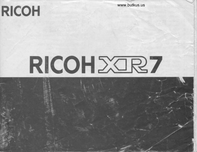 Ricoh XR7 manual cover