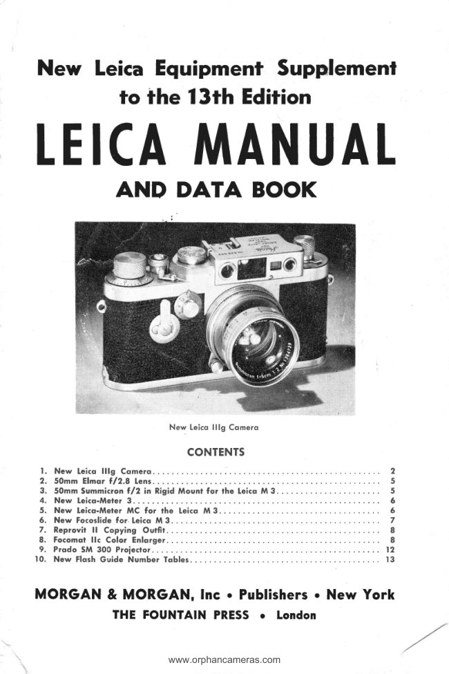 Leica III G Data Book manual cover