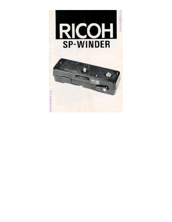 Ricoh SP Winder manual cover
