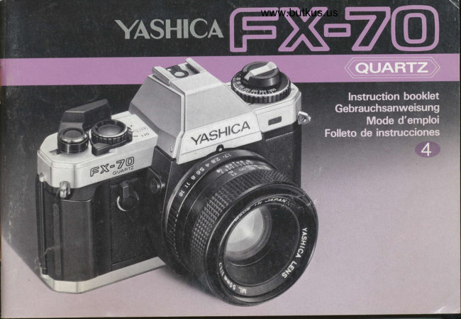 Yashica FX-70 Quartz manual cover