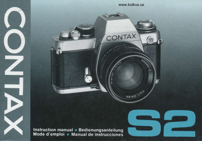 Contax S2 - texte uniquement, utilisez le fichier ci-dessus pour les images manual cover