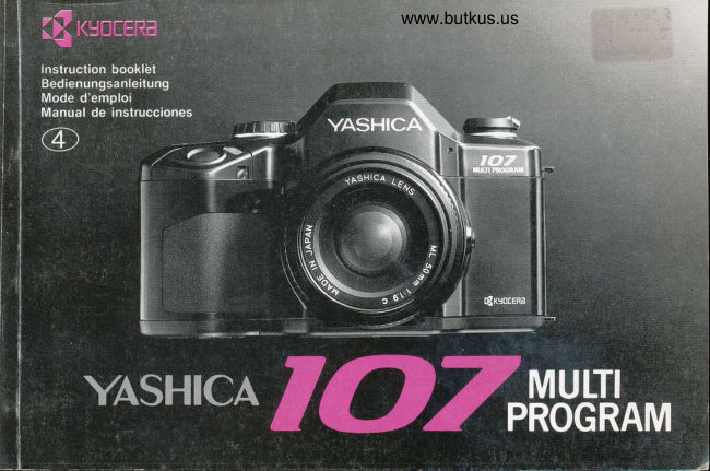 Yashica 107 Multi Program manual cover