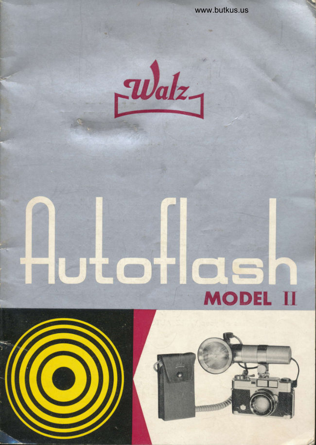 Walz Autoflash Model II manual cover