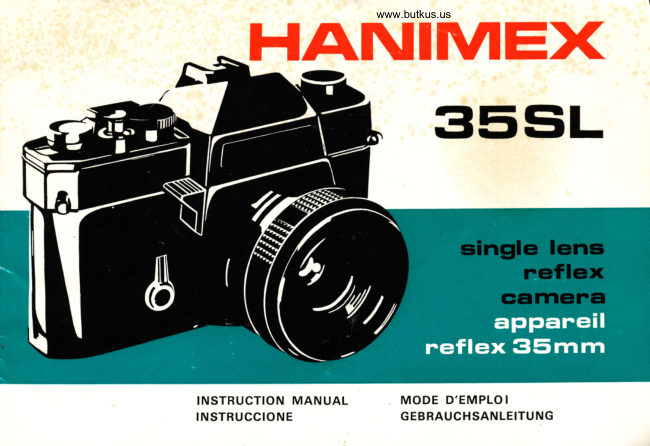 Hanimex 35SL manual cover