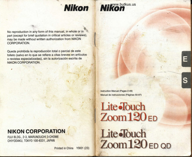 Nikon 120 ED /ED QD manual cover