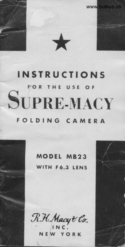 Supre-MACY MB23 folding camera manual cover