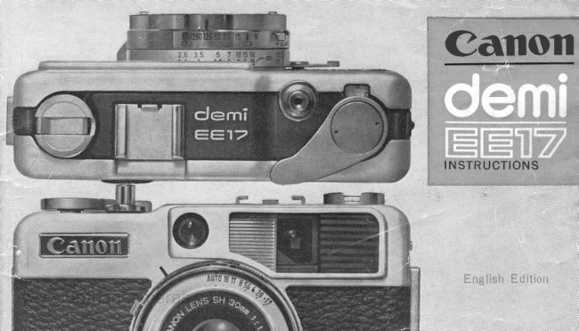 Canon Demi EE 17 manual cover