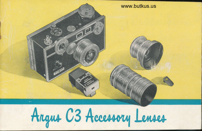 Argus C3 Accessory Lenses manual cover