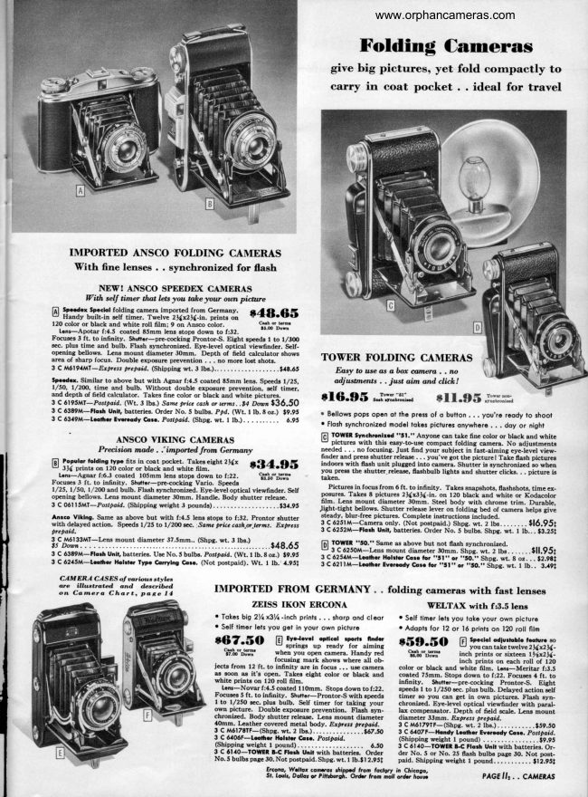 Sears folding cameras manual cover
