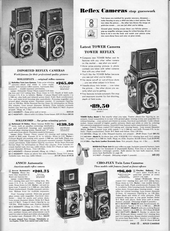Sears Reflex cameras - 2 manual cover