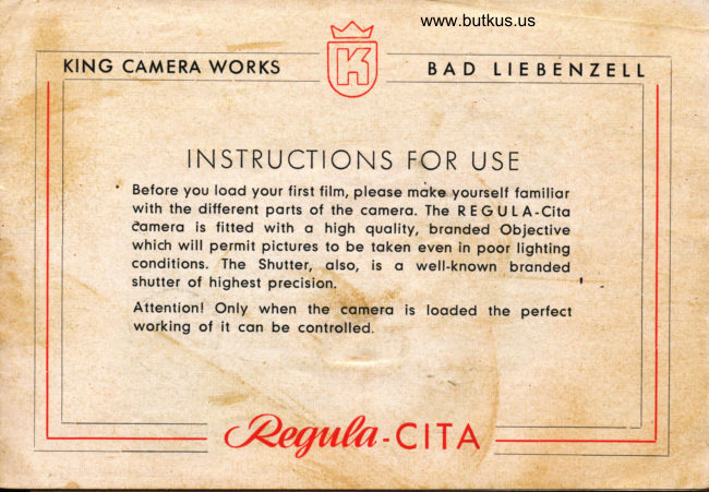 King Regula CITA manual cover