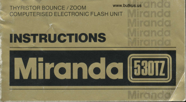 Miranda 530TZ flash manual cover