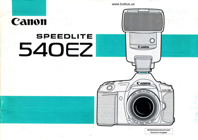 Canon Speedlite 540EZ manual cover