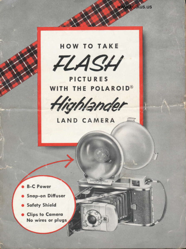 Polaroid flash for Highlander camera manual cover