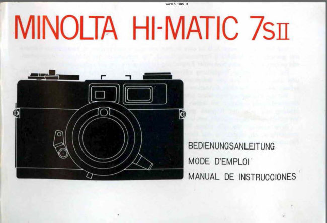 Minolta Hi Matic 7SII manual cover