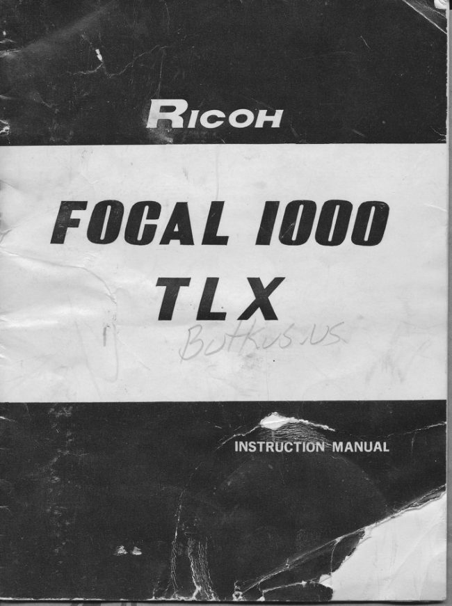 Ricoh Focal 1000 TLX manual cover