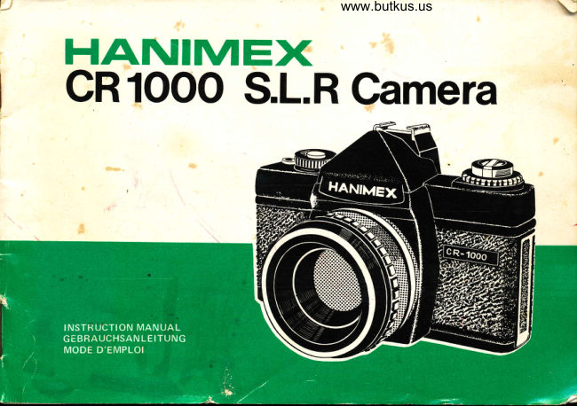 HANIMEX CR 1000 S.L.R manual cover