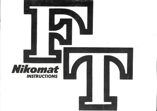 Nikon FT BOOKLET manual cover