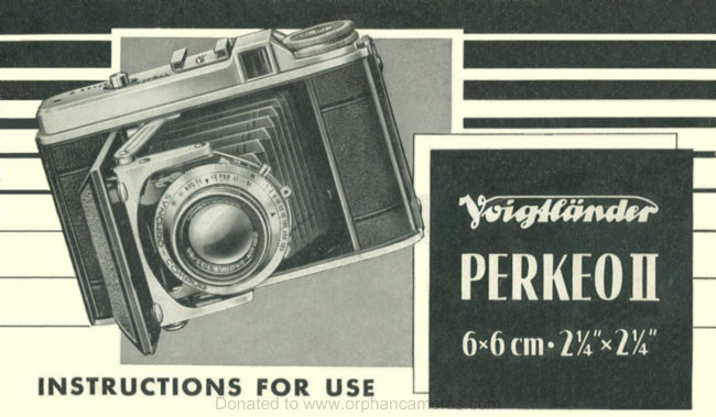 Voigtlander Perkeo II manual cover