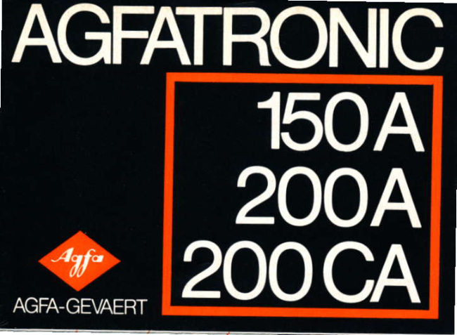 Agfa Agfatronic 150A 200A 200CA manual cover