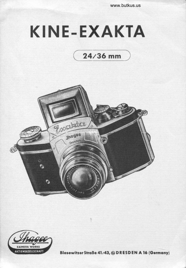 Kine Exakta manual cover