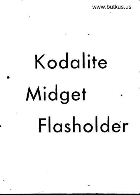 Kodak Kodalite flasholder manual cover