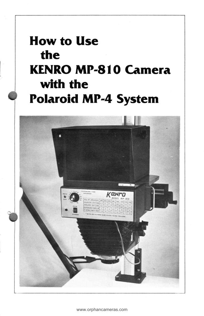 Polaroid KENRO MP-810 manual cover