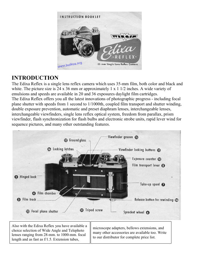Wirgin Edixa manual cover