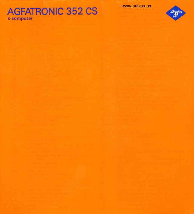 Agfa Agfatronic 352CS manual cover