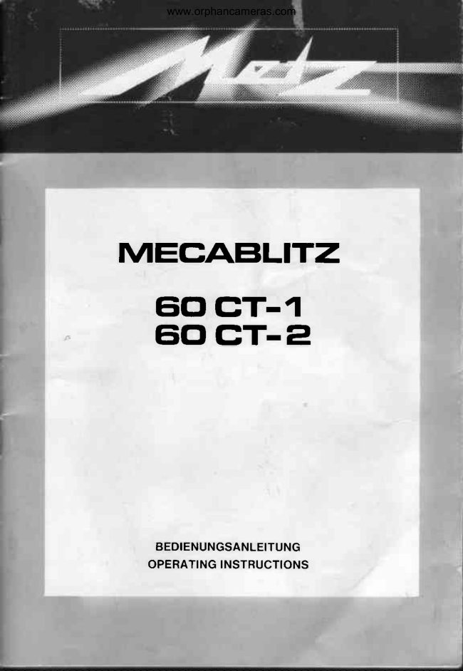 Metz MECABLITZ 60 CT-1 manual cover