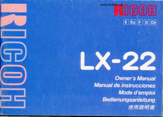 Ricoh Lx 22 manual cover