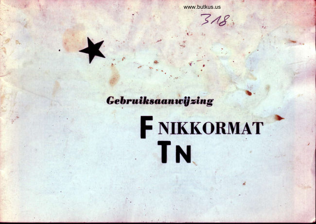Nikon FTn Gebruiksaanwijzing manual cover