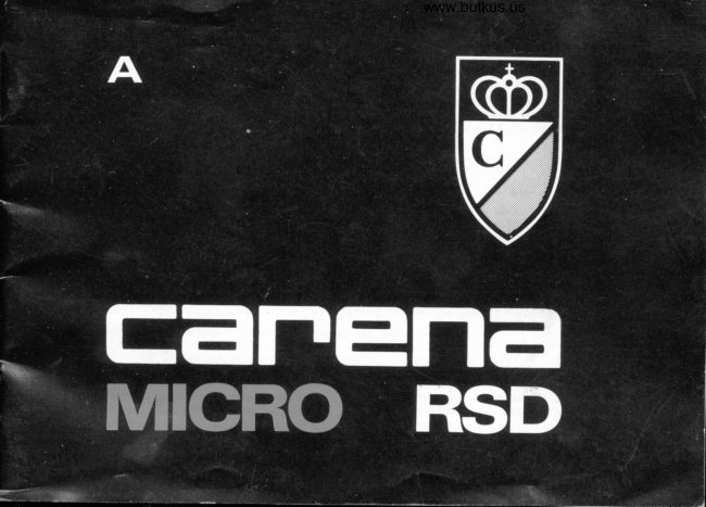 Carena Micro Rsd Fr manual cover