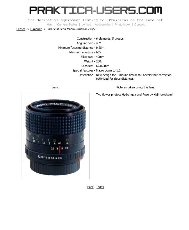 Carl Zeiss Jena Macro-Prakticar 2.8/55 manual cover