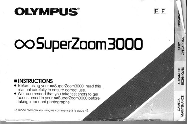 Olympus SuperZoom 3000 manual cover